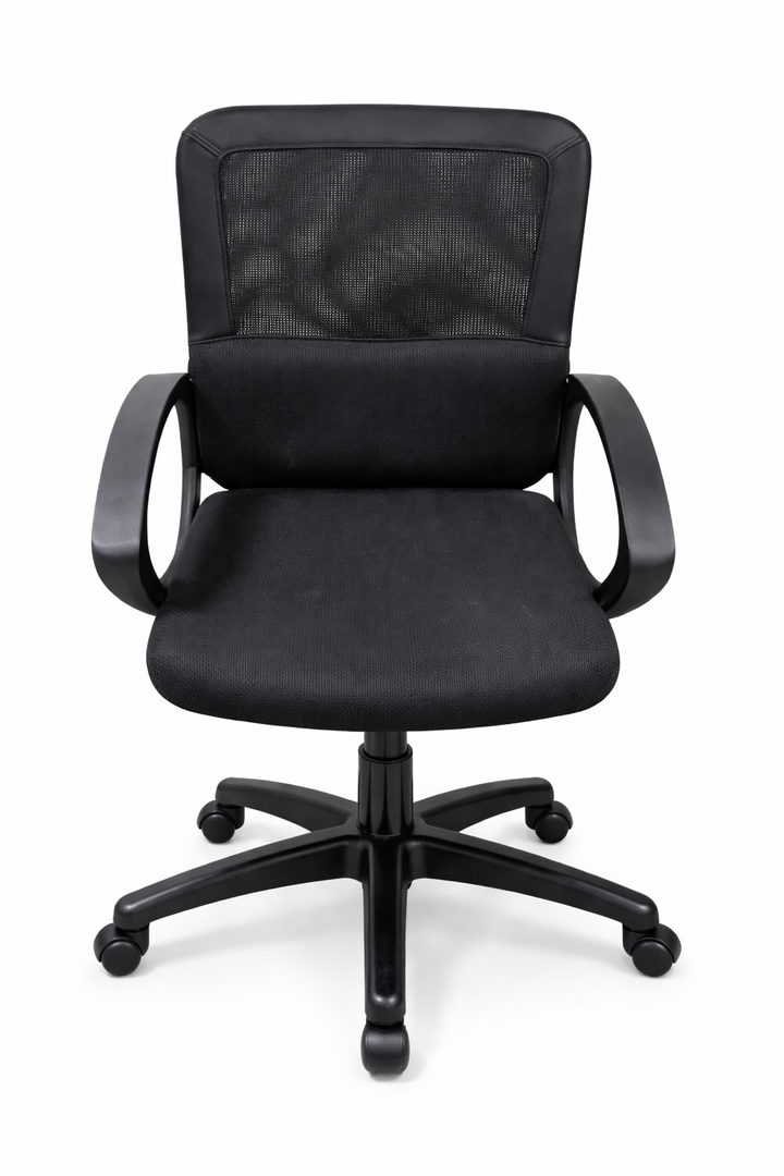 Swivel Rolling Computer Chair Executive Lumbar Support Task Mesh Chair Adjustable Stool for Women, Men (Black)