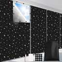 FADOTY 100% Blackout Window Cover 40" x 57" Travel Blackout Curtains for Bedroom Dorm Room Windows Temporary Blackout Blinds Shades for Night Shift Worker Traveler Black & Star