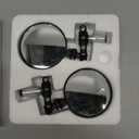 MICTUNING Universal Motorcycle Mirrors - 3 Inch Round Folding Bar End Side Mirror Compatible with Honda, Scooter, Suzuki, Yamaha, Kawasaki, Victory and More (Black)