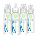 Dr. Brown's AntiColic Options+ Narrow Glass Baby Bottle with Level 1 Slow Flow Nipple, BPAFree, 8 oz/250 mL, 0m+, 4Pack 