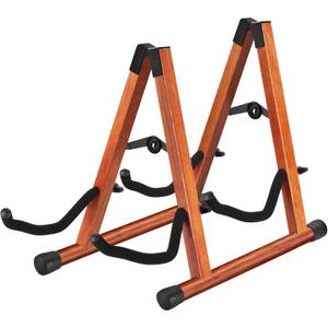 MOREYES Double Guitar Stand, Acoustic Guitar Stand for Multiple Guitars, Folding A-Frame Electric Guitar Stand, Wooden Guitar Stands Floor For School Music Program, Concerts, Easy to Assemble