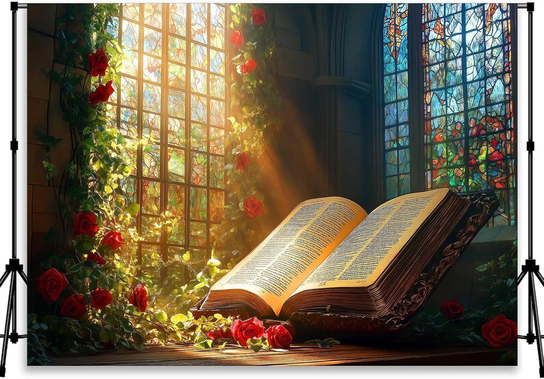 Custom Fairy Tale Books Backdrop Flower Books Background Customized Book Banner Backdrop for Girl's Birthday Party Shoots Props Decorations YUNBDJ1898