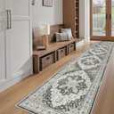 Madane Runner Rugs for Hallway 2x10 Long Washable Non-Slip Hallway Runner Rug Low-Pile Stair Kitchen Runner Soft Throw Carpet for Entrance Living Dining Laundry Room (Black, 2 x 10)