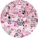 3 x 100PCS Soccer Stickers,Vinyl Waterproo Decals for Laptops Water Bottles Journals,Pink Soccer Sporty Gifts