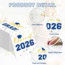 Class of 2026 Graduation Napkins, 3-Ply Disposable Congrats Grad Paper Napkins for Dinner and Cocktail Party Decorations, School and College, 6.5-Inch Square (100, Blue)