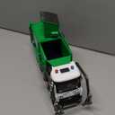 Garbage Truck Toys Metal Cab, Realistic Trash Truck Toys for Boys Kids with Lights and Sounds, Friction Powered Recycling Vehicles, Front Loader with Dumpster, 4 Trash Bins, 12"