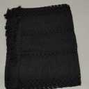 Alynsehom Macrame Table Runner Pure Black Boho Table Runners with Tassels Hand Woven Cotton Table Runner Rustic Farmhouse Table Runners for Bohemian Kitchen Dining Table(12x60in)