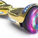 Hoverboard Certified HS2.01 Bluetooth Flash Wheel with LED Light Self Balancing Wheel Electric Scooter (Chrome Gold)