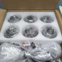 SZXYKEJI 6-Lights Glass Globe Sputnik Chandelier Modern Flush Mount Ceiling Light Fixture Black Farmhouse Lighting for Dining Room Living Room Bedroom Kitchen Passageway.