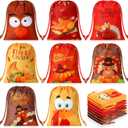 Paterr 16 Pcs Fall Treat Bags Thanksgiving Drawstring Bags for Autumn Party Favors Gift Candy Goodies Snack Wrapping for Fall Thanksgiving Day Harvest Party Favors Supplies