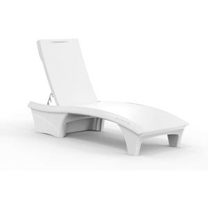 Step2 Vero Adjustable Back in-Pool Lounger with Storage, Pool Chair, Weighted, White