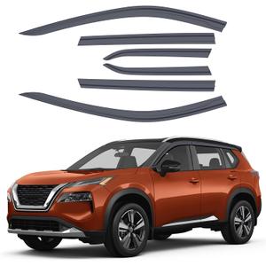 ACLONG Smoke Rain Guards Fit for Nissan Rogue 2021 2022 2023 Tape-On Side Shatterproof Window Visor, Window Deflectors, Vent Deflectors, 6-Piece Set