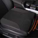 kingphenix Car Seat Cushion Memory Foam Pad for Driving Comfort Boosts Height and Relieves Coccyx & Lower Back Pain Car, Truck, Office Chair (Leather & 4D Mesh Black)