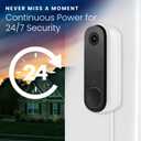 Wasserstein Power Adapter (5.2V 2A) with L-Shaped USB-C Cable (26ft.) & Backplate - Compatible with Arlo Video Doorbell 2K (2nd Generation) (White) (Doorbell NOT Included)
