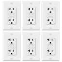 6 Pack GFCI Outlets 20 Amp, Non-Tamper Resistant, Decor GFI Receptacles with LED Indicator, Ground Fault Circuit Interrupter, Wallplate Included, ETL Listed, White