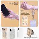 Phone Wrist Strap for Men Handmade Phone Charms Strap with Natural Stones for Handfree Convenience (1 Champagne- Butterfly & Moon)