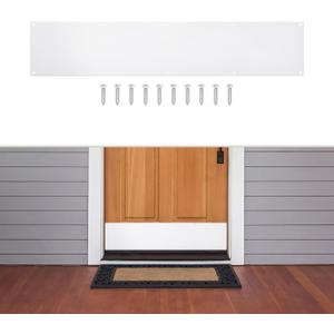 1 Pcs Door Kick Plates - 8 x 34 Inches Kick Plates for Exterior Interior Doors, 1.5mm (1/16 Inch) Thickness Rectangular Aluminum Door Push Plate (White)