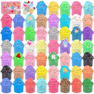 56-Pack Butter Slime Kit, Birthday Soft and Non-Sticky Bulk Slime Party Favors for Kids, Classroom Exchange Gift Mini Slime, Stress Relief Toys for Boys Girls, 4-10 Advent Calendar