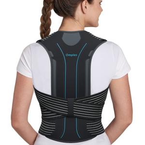 Omples Posture Corrector for Women and Men Upper Back Brace for Posture Scoliosis Back Brace Thoracic Back Straightener Shoulder Upright Support for Body Correction and Neck Pain Relief (4) (Dark Gray)