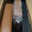 VASAGLE EKHO Collection - Bar Stools Set of 2, Counter Height Bar Stools, Synthetic Leather with Stitching, Mid-Century Modern Counter Stools, 26-Inch Tall, Kichen Home Bar Dining Room, Caramel Brown