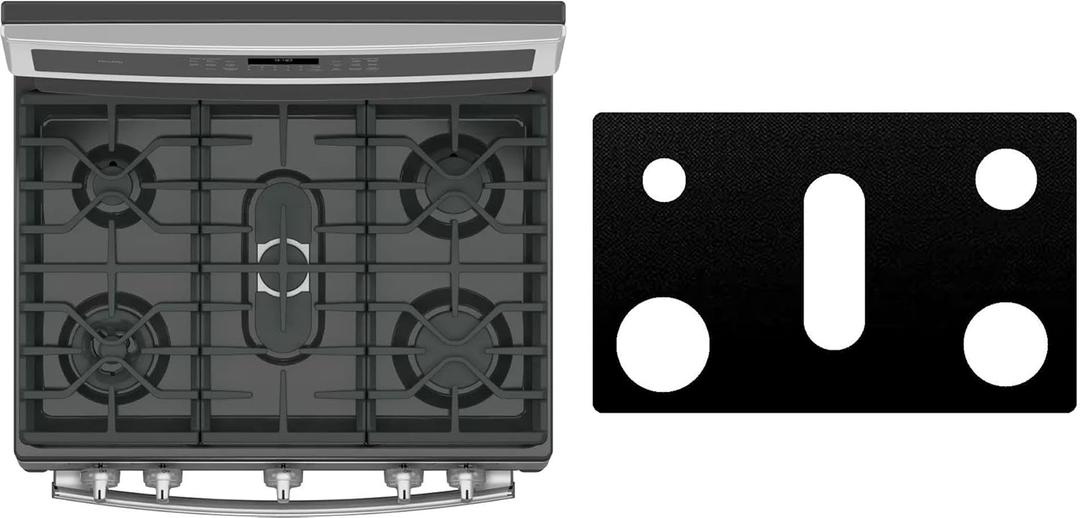 Custom Fit Reusable Burner Liner for General Electric GE Gas Range Stove Protect Your Stovetop with this Splatter Guard Cover - JGB660DEJWW