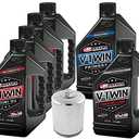 MaxHiflo VTTOCK15 Complete Engine Oil Change Kit for V-Twin Full Synthetic Harley Davidson Twin Cam, 6 quart