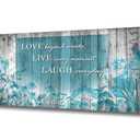 OuElegent Inspirational Wall Art Blue Tree of Life Canvas Print Motivational Quotes Wall Decor Rustic Wooden Background Positive Quotes Artwork for Living Room, Office, Bedroom (20"x40")