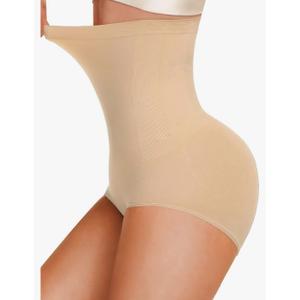 High Waisted Shapewear for Women Tummy Control Underwear Seamless Comfort Slimming Briefs Panty (L)