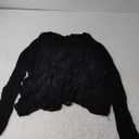 CUPSHE Women's Summer Crochet Swimsuit Cover Up Long Sleeve Cutout Beach Coverup Tunic Sweater Tops, Black, M