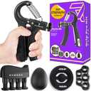 Pymens Grip Pro Kit - Grip Strength Trainer Kit - 6 Hand Strengthening Devices, Hand Strengthener For Adults, Hand Exercise Equipment, Hand Grip Strength Tester, Grip Strength Measure, Hand Grip Strength, Hand Strengthener, Hand Strength, Carpal Tunn