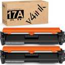 V4ink Compatible Toner Cartridge Replacement for HP 17A CF217A with Pro MFP M130nw M130fn M130fw M130 M130a M102 M102a M102w Printer (Black, 2-Pack)