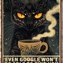 2 x Black Cat Coffee Metal Sign Black Cat Touch My Coffee I Will Slap You So Hard Tin Sign Vintage Home Coffee Bar Wall Art Decor 8x12inch