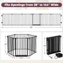 144" Extra Wide Baby Gate with Door, Configurable Baby Fence
Fireplace Gate with Anti-Trip Pedal, Family Essentials Safety Gate for Child Dogs Pets, 28'' Tall 6 Panels Black