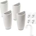 4 Pieces White Ceramic Radiator Hanging Humidifier Set，Controls Dry Air Moisture Humidity with Free Hanging S Hooks，Eco Friendly No Electricity Required, Easy to Clean (Ceramic White)