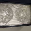 Amlong Crystal 3 inch Clear Lotus Candlesticks Holder, Set of 2