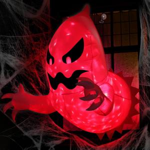[ Rotating Fire Flame Lights ] 4 Ft Halloween Inflatables Decorations Outdoor Ghost Broke Out from Window Blow Up Scary Halloween Decorations Party Outside Indoor Yard Garden Lawn Decor