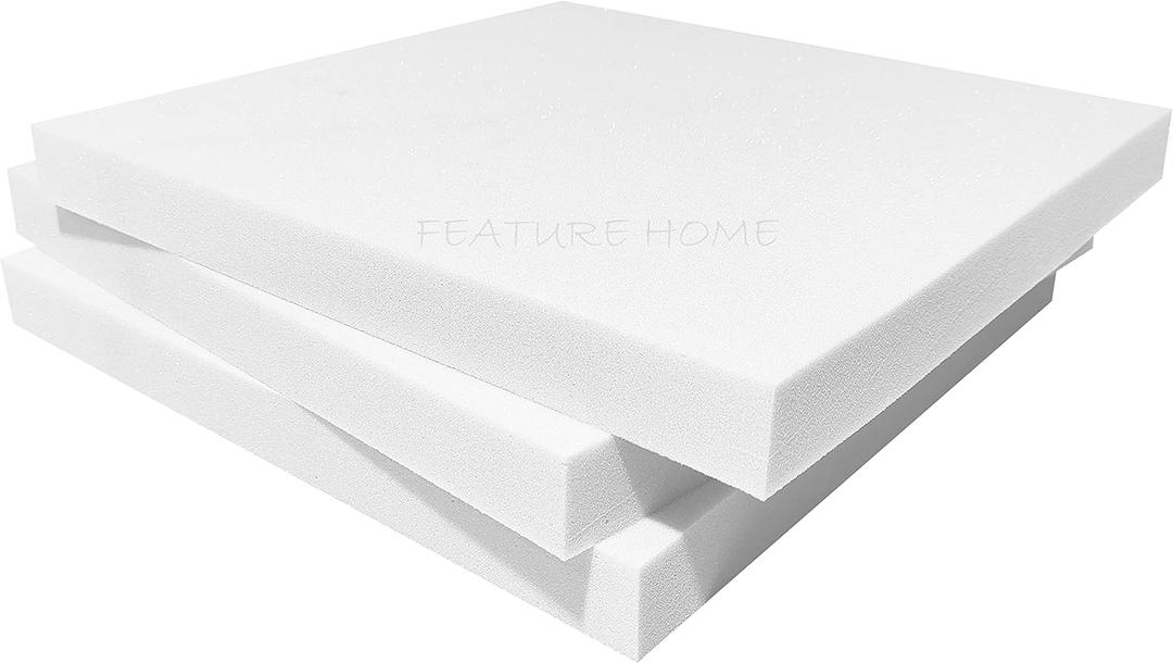 Feature Home High-Density UPHOLSTERY FOAM - FOR SOFAS, CHAIRS, WINDOW SEATS ETC 22x22 inch 3 pcs