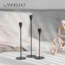 Black Candlestick Holders Taper: Tall Candle Holder Set of 3 Fireplace Mantle Decor Dinning Table Centerpiece Metal Candle Stand Halloween Decorations