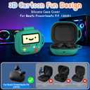 Cute Cover for Powerbeats Fit Case 2025, 3D Cartoon Funny Design | Shock Resistant | Full Protection Soft Silicone Case Compatible with Beats Powerbeats Fit Earbuds Accessories with Keychain, Green