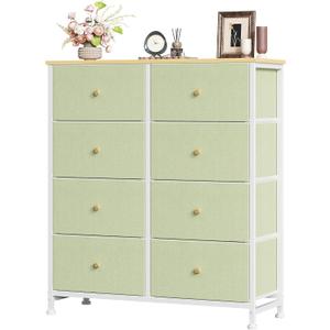 Sweetcrispy 8 Drawer Fabric Dresser, Tall Storage Tower for Bedroom, 31.5"D x 11.8"W x 36.4"H