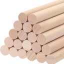 ALBO 1/2" x 6" Wooden Dowel Rods Set - 50 Pack Birch Natural Thin Hardwood Craft Rods Small Crafts Toys Doll Furniture Professional Smooth Bulk Material Handicrafts Miniatures DIY
