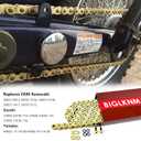 525 X-Ring Motorcycle Chain 108 Links with Connecting Master Link, Gold Drive Chain for Suzuki Honda Kawasaki Bicycles Motorcycle, Mini Bike, Dirt Bike, Bicycle