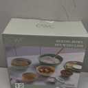 COOK WITH COLOR Mixing Bowls with Lids - 12 Piece Plastic Nesting Bowls Set includes 6 Prep Bowls and 6 Lids, Diamond Design - Microwave Safe, Mint