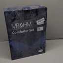 MR&HM Satin Comforter Full 7 Pieces - Luxurious Pinch Pleat Bedding Set with Comforter, Flat Sheet, Fitted Sheet, Pillowcases & Shams, Super Silky Soft Bed Set for All Season (Full, Black)