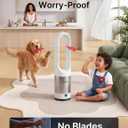 Bladeless Fan for Bedroom, 22" Tower Fan with Remote, 8 Speeds, 9 Hour Timer, 90° Oscillating, LED Display with Auto Off, Easy to Clean, Bladeless Desk Fan for Bedroom, Kitchen, Office, Medium