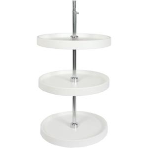 Knape & Vogt PFN18S3T-W 40.25 by 18 by 18-Inch 3-Tier Round Polymer Lazy Susan Cabinet Organizer, Full,White