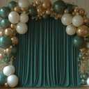 10x10FT Dark Green Backdrop Curtains for Wedding Parties, Wrinkle Free Photo Backdrop Curtains for Wedding Birthday Party Baby Shower, Fabric Drape with Rod Pockets 5ft x 10ft, 2 Panels