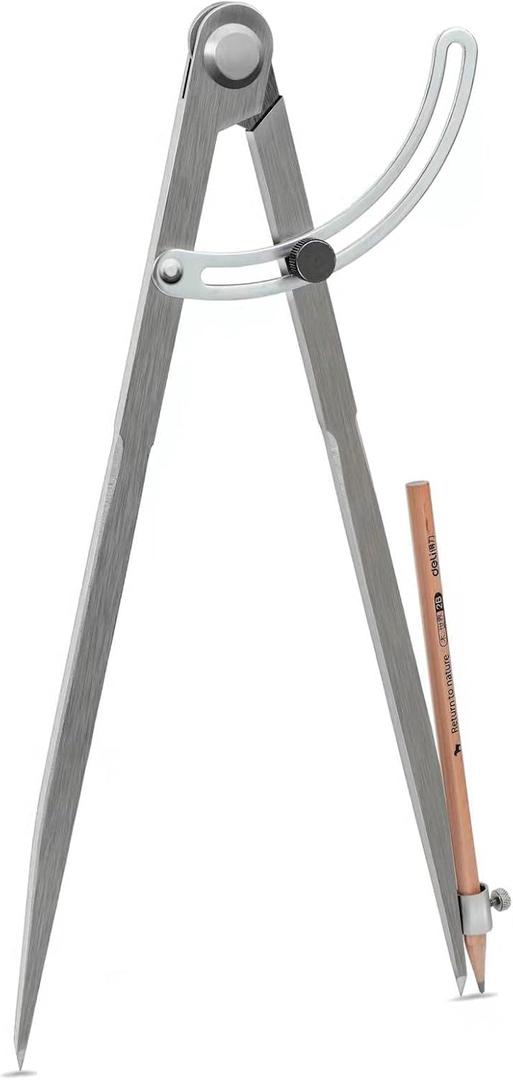 Compass for Geometry, Compass for Woodworking, 16 inch Precision Woodworking Compass with Wing Divider and Pencil Holder, Large Compass for Geometry, Woodworking Compass, Drafting, Drawing Compass