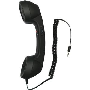 Retro 3.5mm Telephone Handset Cell Phone Receiver Mic Microphone Speaker for iPhone iPad Mobile Phones Cellphone Smartphone (Black)