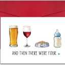 4 x RollupJoy Cute Baby Shower Card, Funny Newborn Greeting Card for New Mom Dad Parents, Baby Shower Congratulation Cards, and Then There Were Four Cards